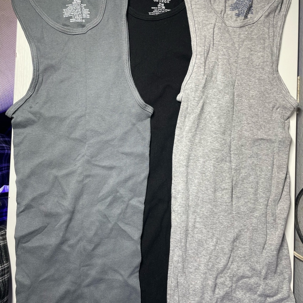 George Gray and Black Tank Tops Classic Sleeveless Design